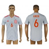 Spain 6 A. INIESTA Away 2018 FIFA World Cup Soccer Thailand Soccer Jersey