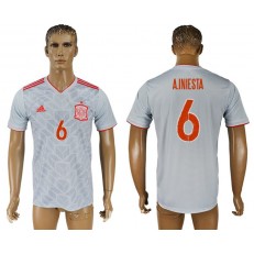 Spain 6 A. INIESTA Away 2018 FIFA World Cup Soccer Thailand Soccer Jersey