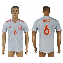 Spain 6 A. INIESTA Away 2018 FIFA World Cup Soccer Thailand Soccer Jersey