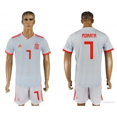 Spain 7 MORATA Away 2018 FIFA World Cup Soccer Jersey