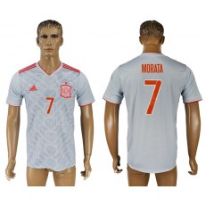 Spain 7 MORATA Away 2018 FIFA World Cup Soccer Thailand Soccer Jersey