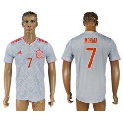 Spain 7 MORATA Away 2018 FIFA World Cup Soccer Thailand Soccer Jersey