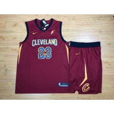 Cleveland Cavaliers 23 Lebron James Rose Red Nike Swingman Men Jersey With Shorts