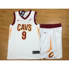 Cleveland Cavaliers 9 Dwyane Wade White Nike Swingman Men Jersey With Shorts