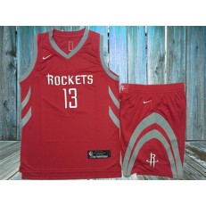 Houston Rockets 13 James Harden Red Nike Swingman Jersey With Shorts