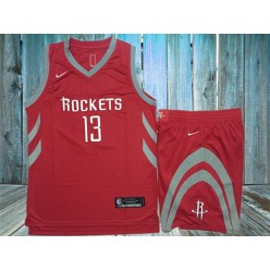 Houston Rockets 13 James Harden Red Nike Swingman Jersey With Shorts