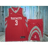 Houston Rockets 3 Chris Paul Red Nike Swingman Jersey With Shorts