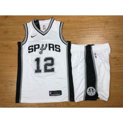 San Antonio Spurs 12 Lamarcus Aldridge White Nike Swingman Men Jersey With Shorts