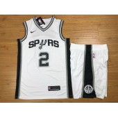 San Antonio Spurs 2 Kawhi Leonard White Nike Swingman Men Jersey With Shorts
