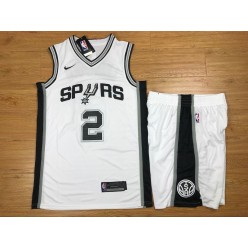 San Antonio Spurs 2 Kawhi Leonard White Nike Swingman Men Jersey With Shorts
