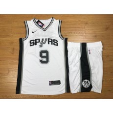 San Antonio Spurs 9 Tony Parker White Nike Swingman Men Jersey With Shorts