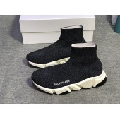 BALENCIAGA SPEED STRETCH-KNIT MID SNEAKERS BLACK