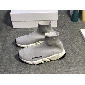 BALENCIAGA SPEED STRETCH-KNIT MID SNEAKERS LIGHT GREY