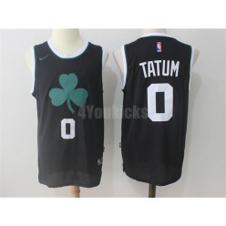 Boston Celtics #0 Jayson Tatum Black Clover Logo Nike Swingman Men Jersey