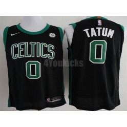 Boston Celtics #0 Jayson Tatum Black Nike Authentic Men Jersey