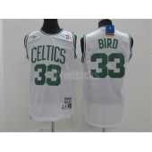Boston Celtics #33 Larry Bird White Hardwood Classics Swingman Men Jersey