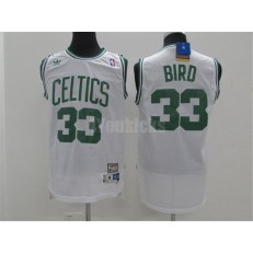 Boston Celtics #33 Larry Bird White Hardwood Classics Swingman Men Jersey