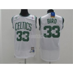 Boston Celtics #33 Larry Bird White Hardwood Classics Swingman Men Jersey