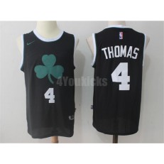 Boston Celtics #4 Isaiah Thomas Black Clover Logo Nike Swingman Men Jersey