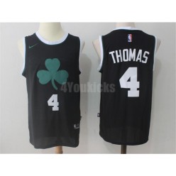 Boston Celtics #4 Isaiah Thomas Black Clover Logo Nike Swingman Men Jersey
