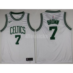 Boston Celtics #7 Jaylen Brown 2017-18 New Season White Nike Men Jersey