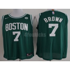 Boston Celtics #7 Jaylen Brown Green Nike Authentic Men Jersey