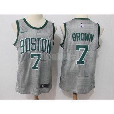 Boston Celtics #7 Jaylen Brown Grey Nike City Edition Swingman Men Jersey