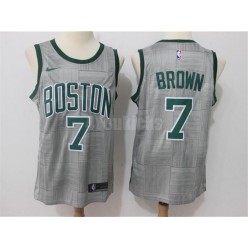 Boston Celtics #7 Jaylen Brown Grey Nike City Edition Swingman Men Jersey