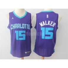 Charlotte Hornets #15 Kemba Walker Purple Swingman Nike Men Jersey