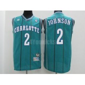 Charlotte Hornets #2 Larry Johnson Green Hardwood Classics Men Jersey