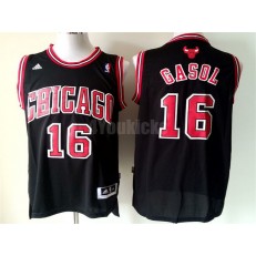 Chicago Bulls #16 Pau Gasol Black New Revolution 30 Men Jersey