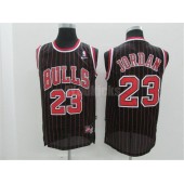 Chicago Bulls #23 Michael Jordan Black Red Stripe New Revolution 30 Men Jersey