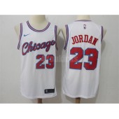 Chicago Bulls #23 Michael Jordan White Nike City Edition Swingman Men Jersey