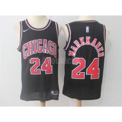 Chicago Bulls #24 Laur Markkanen Black Nike Swingman Men Jersey
