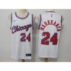 Chicago Bulls #24 Laur Markkanen White Nike City Edition Swingman Men Jersey