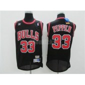 Chicago Bulls #33 Scottie Pippen Swingman Black Throwback Adidas Men Jersey