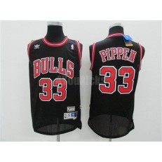 Chicago Bulls #33 Scottie Pippen Swingman Black Throwback Adidas Men Jersey