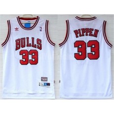 Chicago Bulls #33 Scottie Pippen White Hardwood Classics Men Jersey