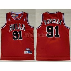 Chicago Bulls #91 Dennis Rodman Red Hardwood Classics Men Jersey