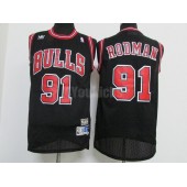 Chicago Bulls #91 Dennis Rodman Swingman Black Throwback Adidas Men Jersey