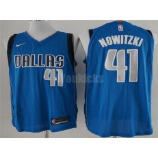 Dallas Mavericks #41 Dirk Nowitzki Blue Nike Authentic Men Jersey