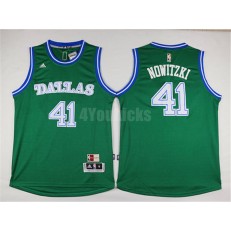 Dallas Mavericks #41 Dirk Nowitzki Green Swingman Men Jersey