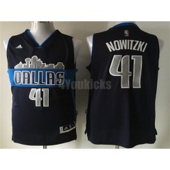 Dallas Mavericks #41 Dirk Nowitzki Navy Blue The City Stitched Men Jersey