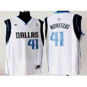 Dallas Mavericks #41 Dirk Nowitzki White New Revolution 30 Men Jersey
