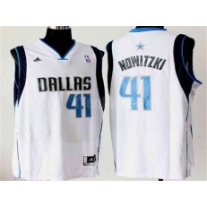 Dallas Mavericks #41 Dirk Nowitzki White New Revolution 30 Men Jersey