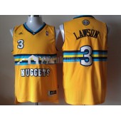Denver Nuggets #3 Allen Iverson Revolution 30 Swingman Yellow Men Jersey