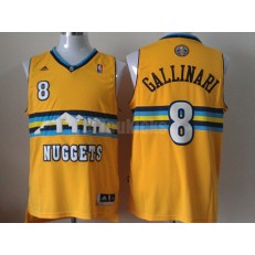 Denver Nuggets #8 Danilo Gallinari  Revolution 30 Swingman Yellow Men Jersey