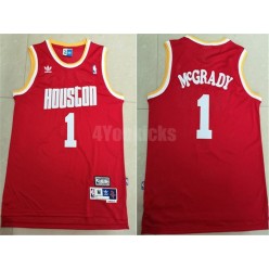 Houston Rockets #1 Tracy McGrady Red Hardwood Classics Men Jersey