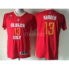 Houston Rockets #13 James Harden Red Clutch City Short Sleeve Men Jersey