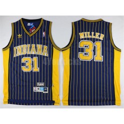 Indiana Pacers #31 Reggie Miller Navy Throwback Mitchell And Ness Men Jersey